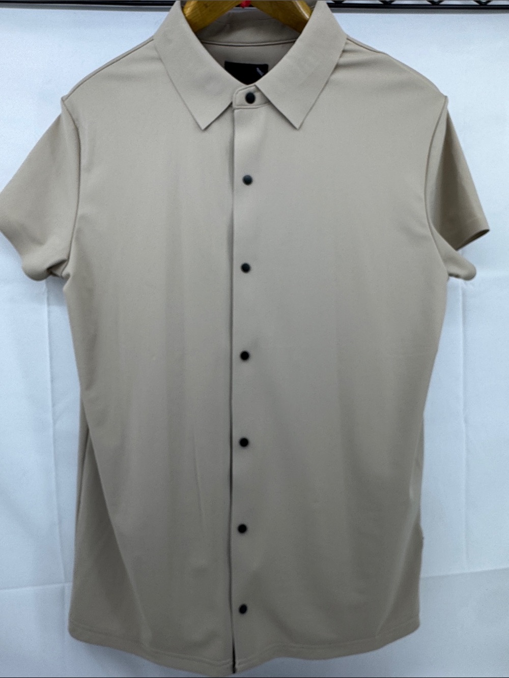 Stone Falcon Mens Short Sleeve, Snap Button Tech Stretch D-Ring Basic, sz S